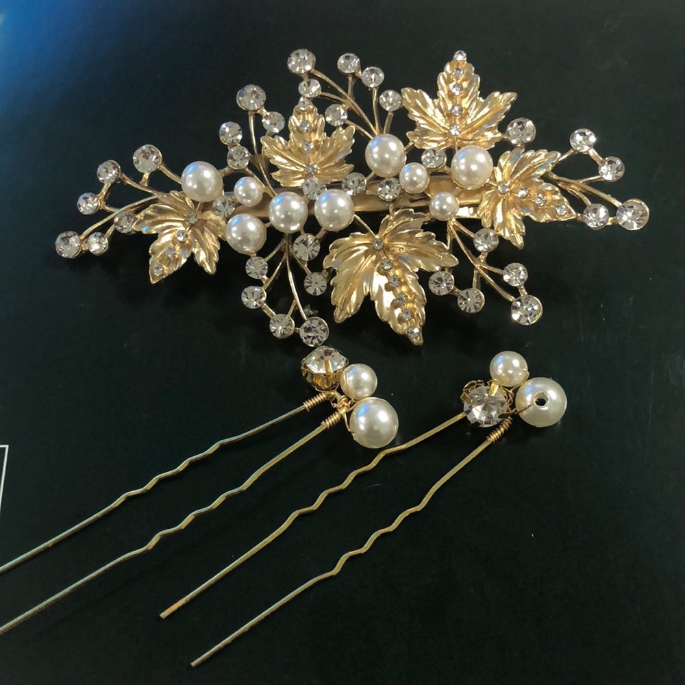 Gold wedding hair jewelry/ accessory